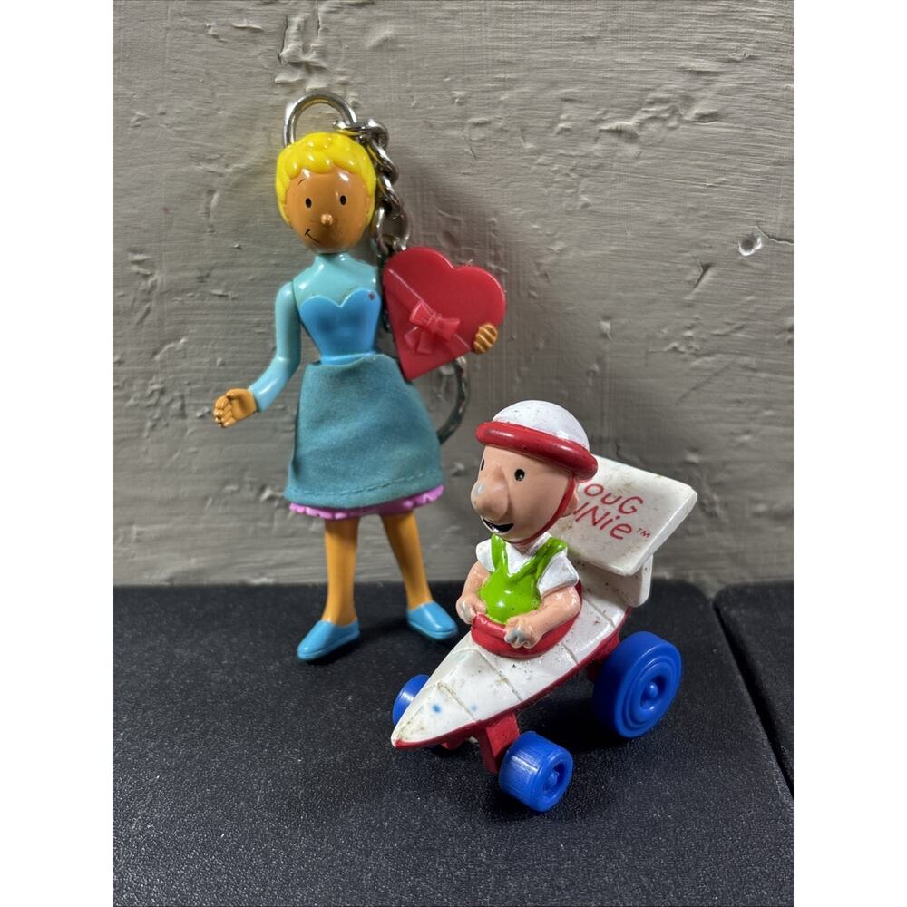 2 Doug Funnie & Patti Mayonnaise 1999 McDonalds Happy Meal Toys Keychain Vehicle